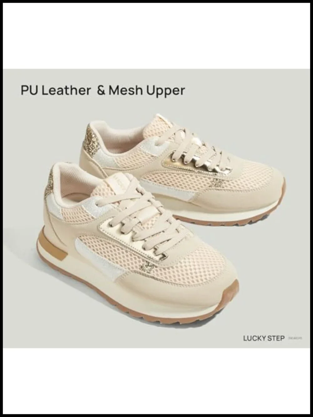 Non Slip Chunky Fashion Sneakers with Dual-Color Laces
